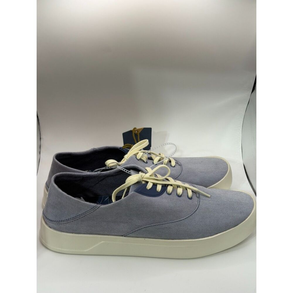 NWT OluKai Tradewind Men's 12 Navy Canvas Lace Up Coastal Casual Sneakers